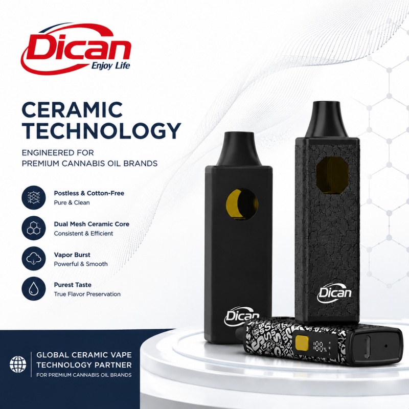 Globalny partner w technologii ceramicznego waporyzatora dla marek premium olejów z konopi indyjskich | Dican Vape